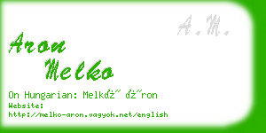 aron melko business card